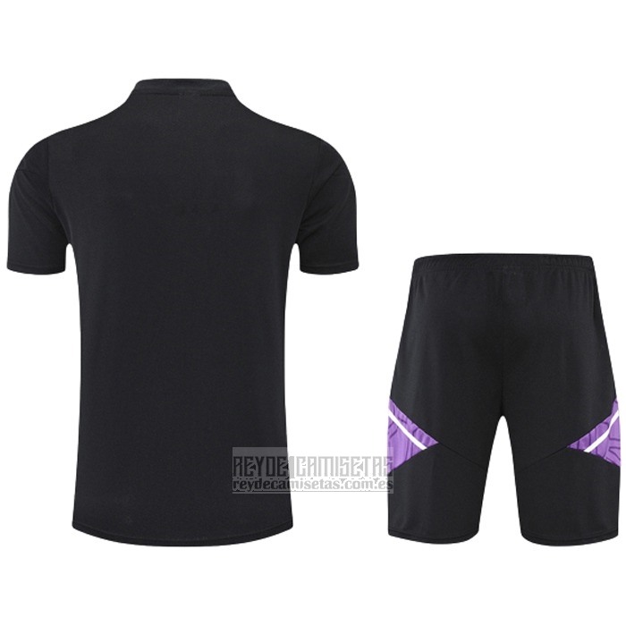 Chandal del Real Madrid Manga Corta 2022-2023 Negro y Purpura - Pantalon Corto